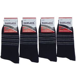 Damlaca 2709 Erkek Likralı Penye Soket Çorap - Karışık Renk