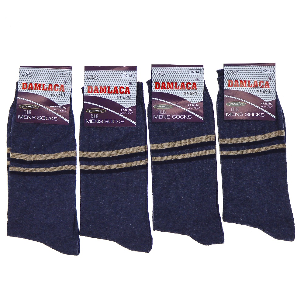 Damlaca 2709 Erkek Likralı Penye Soket Çorap - Karışık Renk