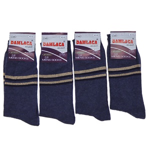 Damlaca 2709 Erkek Likralı Penye Soket Çorap - Karışık Renk