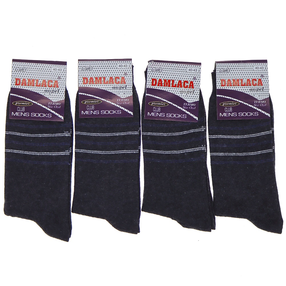 Damlaca 2709 Erkek Likralı Penye Soket Çorap - Karışık Renk