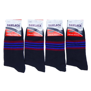 Damlaca 2709 Erkek Likralı Penye Soket Çorap - Karışık Renk