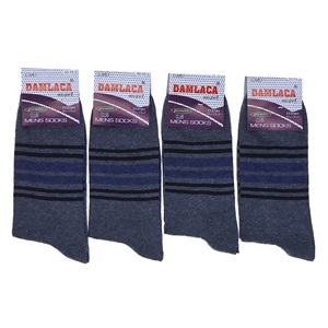 Damlaca 2709 Erkek Likralı Penye Soket Çorap - Karışık Renk
