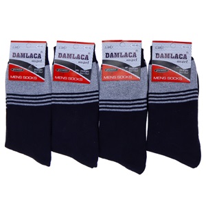 Damlaca 2709 Erkek Likralı Penye Soket Çorap - Karışık Renk