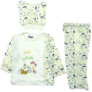 Furkan Baby Small Forest Nakışlı 3 Parça Bebe Zıbın Takım 0-1 Ay