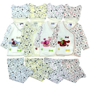 Furkan Baby Köpek Nakışlı 3 Parça Bebe Zıbın Takım 0-1 Ay - Siyah