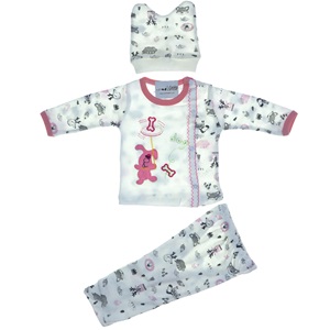 Furkan Baby Köpek Nakışlı 3 Parça Bebe Zıbın Takım 0-1 Ay - Siyah