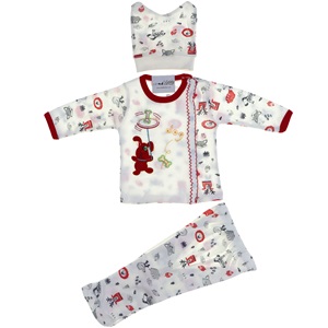 Furkan Baby Köpek Nakışlı 3 Parça Bebe Zıbın Takım 0-1 Ay - Siyah