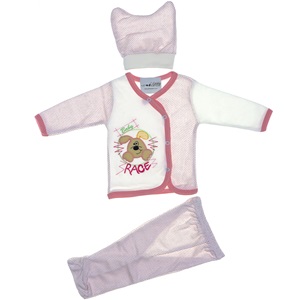 Furkan Baby Köpek Nakışlı 3 Parça Bebe Zıbın Takım 0-1 Ay - Siyah