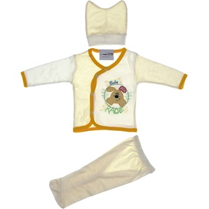 Furkan Baby Köpek Nakışlı 3 Parça Bebe Zıbın Takım 0-1 Ay - Siyah