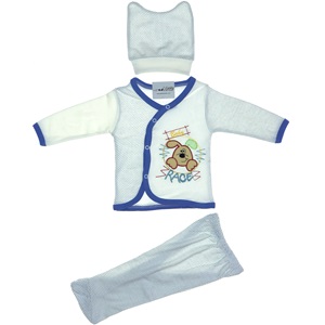 Furkan Baby Köpek Nakışlı 3 Parça Bebe Zıbın Takım 0-1 Ay - Siyah