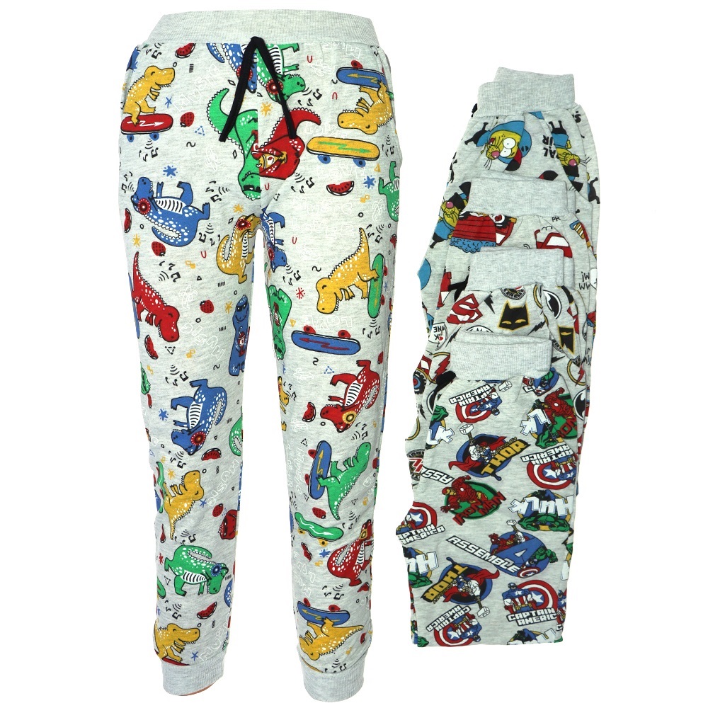 Kidix Erkek Çocuk Karakter Baskılı Penye Şardonlu Eşofman Alt 1-10 Yaş - Gri