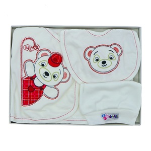 AC-100 Bebe Ayılı 5 Parça Özel Zıbın Set 0-3 Ay