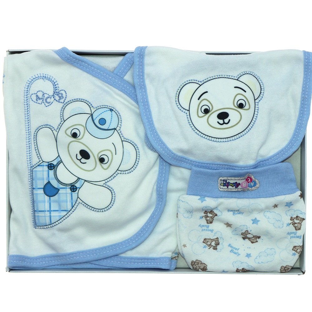 AC-100 Bebe Ayılı 5 Parça Özel Zıbın Set 0-3 Ay