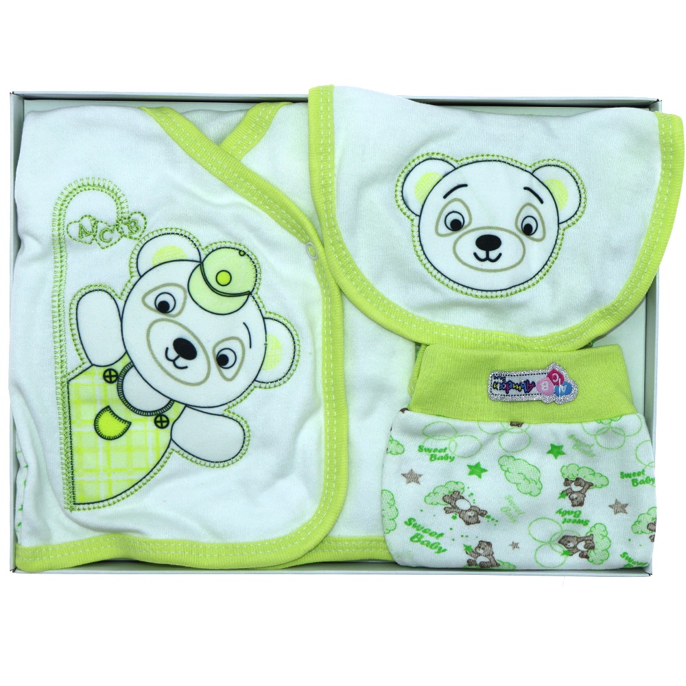 AC-100 Bebe Ayılı 5 Parça Özel Zıbın Set 0-3 Ay