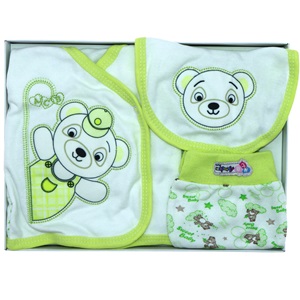 AC-100 Bebe Ayılı 5 Parça Özel Zıbın Set 0-3 Ay