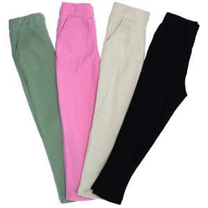 Kamex 1119 Kız Çocuk Fitilli Polar Cepli Mini Pantolon 3-7 Yaş