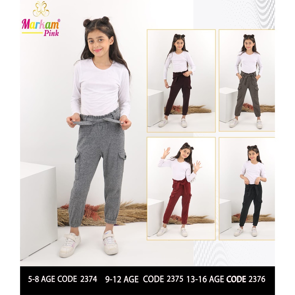 Markam 2376 Kız Çocuk Balıksırtı Kom Cep Mini Pantolon 9-12 Yaş - Gri - 9-12 YAŞ