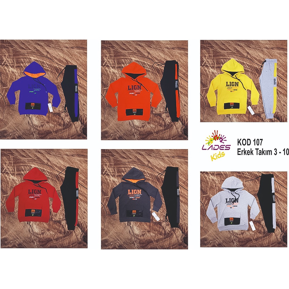 Lades 107 Erkek Çocuk Lion Bas Kap Takım 3-6 Yaş