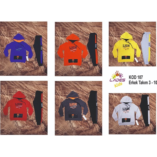 Lades 107 Erkek Çocuk Lion Bas Kap Takım 3-6 Yaş
