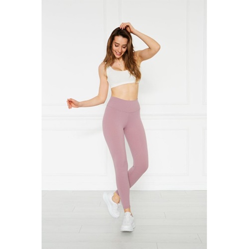 Vogsing 374 Bayan Fitilli Yüksek Bel Tayt - Gül Kurusu - S