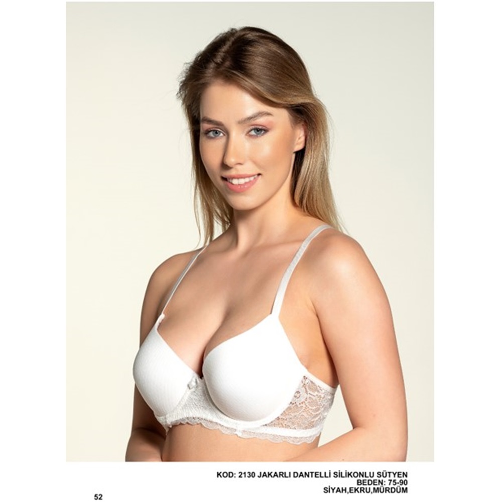 Billiza 2130 Bayan Jakarlı Dantelli Destekli Sütyen 75-90 - Somon - 75-80-85-90