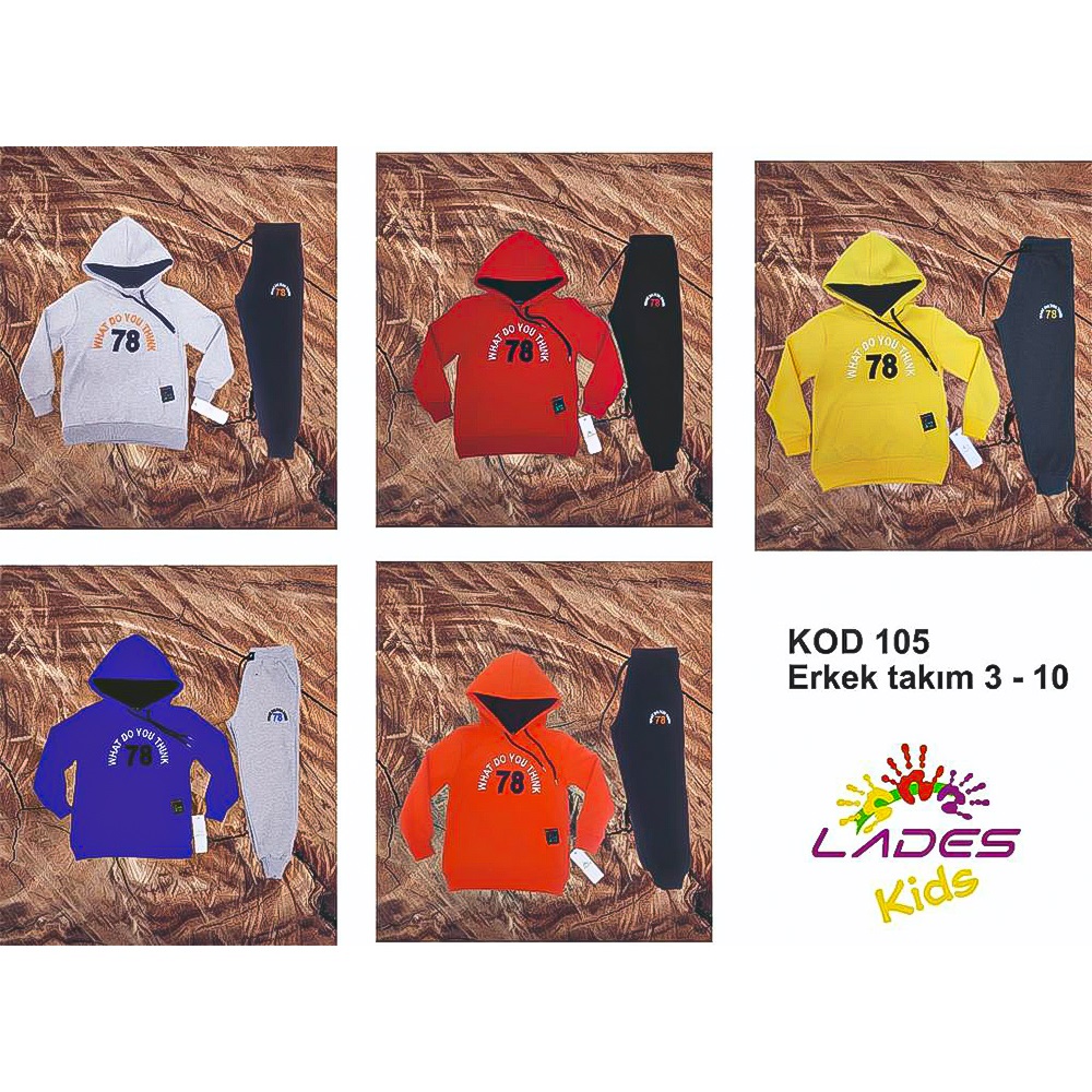 Lades 105 Erkek Çocuk Penye What Do You Think Bas Kap Takım 3-6 Yaş