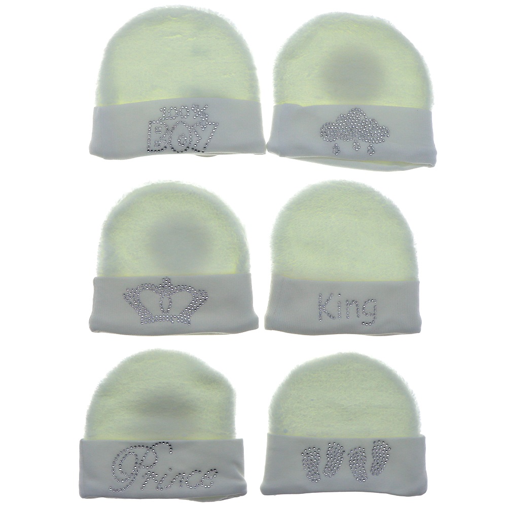 Minilori Baby 209 Bebe Taş Baskılı Welsof Lüks Şapka 0-1 Yaş