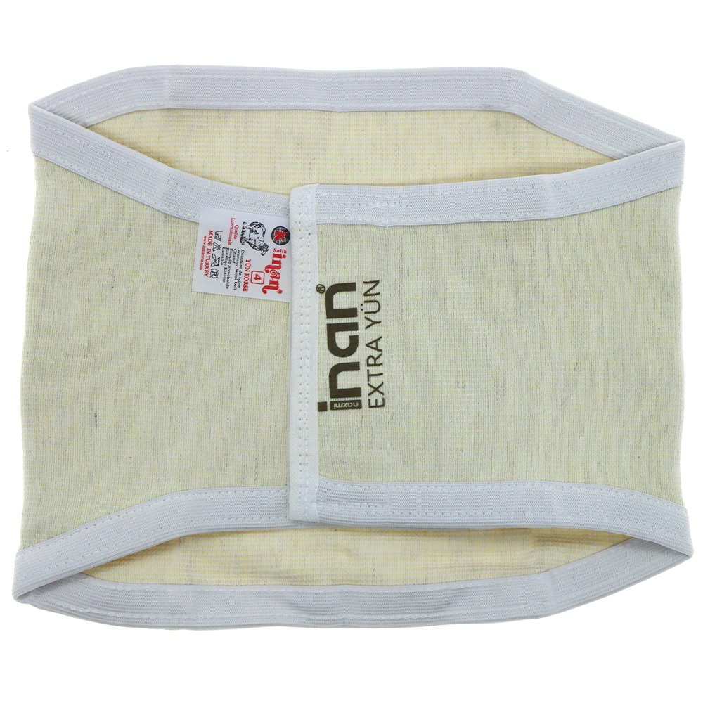 İnan Erkek Ortopedi Ekstra Cırtlı Yün Bel Korsesi - Krem - 5