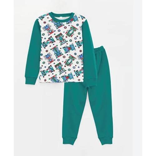 Gupse Çocuk Desenli Penye Pijama Takımı 1-3 Yaş