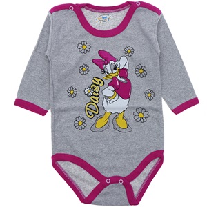 Lüxeline Kız Çocuk Daisy Baskılı Uzun Kol Çıtçıtlı Badi 2-3-4 Yaş