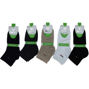 Berso 0701 Erkek Bambu Likralı Patik Çorap - Bej - PAKET İÇİ TEK RENK
