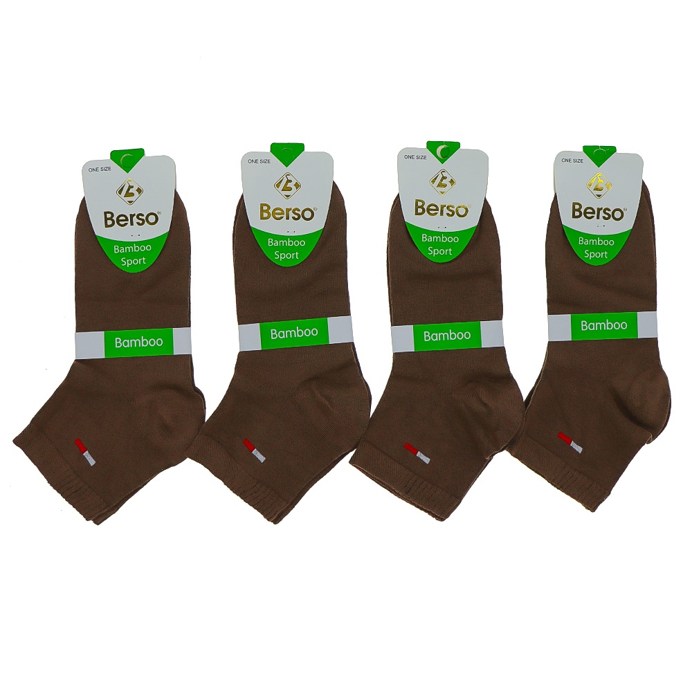 Berso 0701 Erkek Bambu Likralı Patik Çorap - Bej - PAKET İÇİ TEK RENK