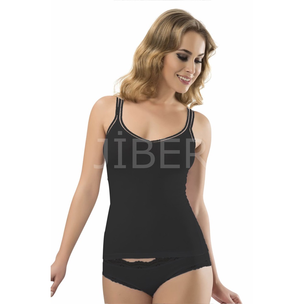 Jiber 553 Bayan V Yaka İp Askılı Atlet