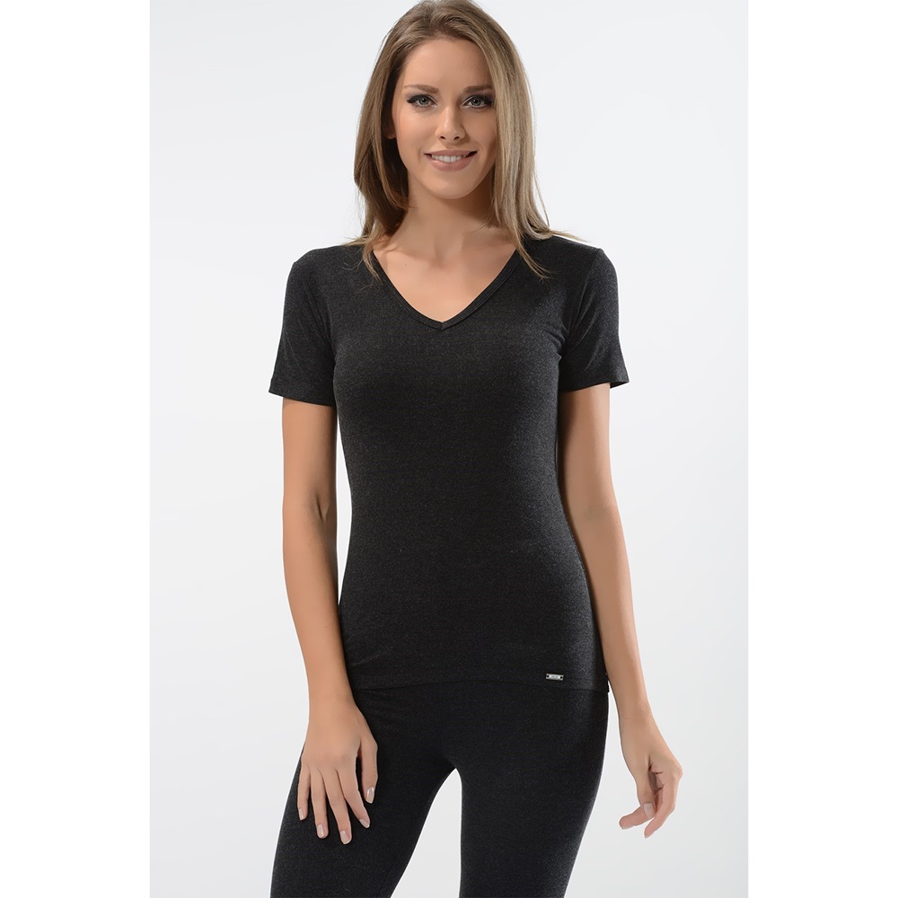 Thermo Cold 2104 Bayan V Yaka Yarım Kol - Krem - L