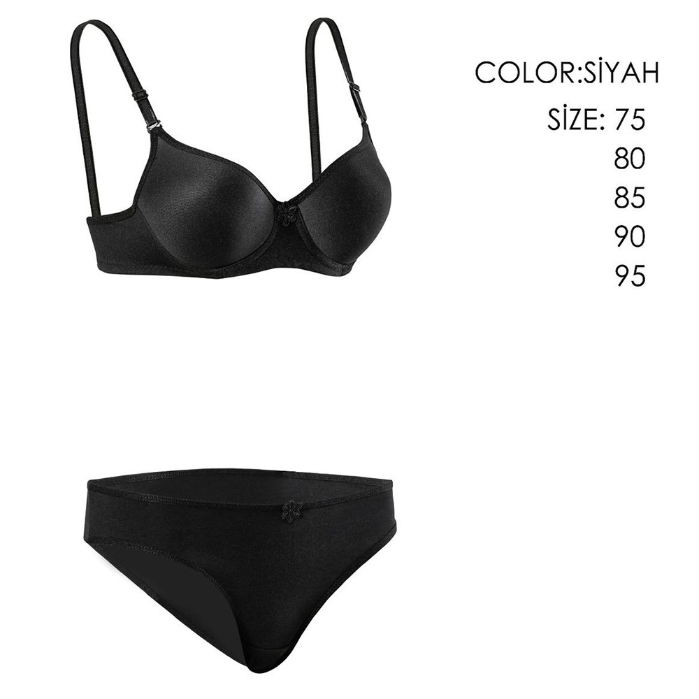 Ebru 8055 Bayan Slikonlu Dolu Micro Tulumlu Sütyen Takım 75-90 - Gri - 75-80-85-90