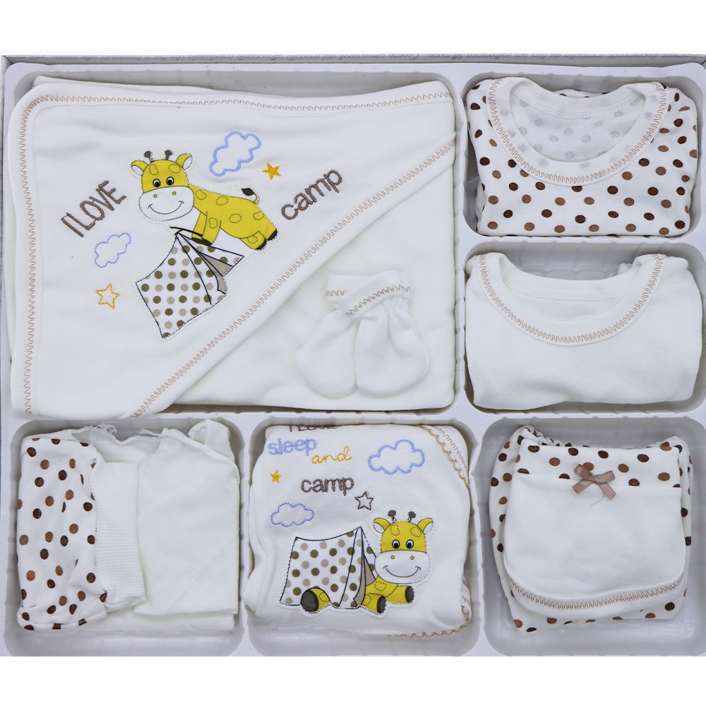 Hopipop 310 I love Camp Zürafa Nakış 11 Parça Zıbın Seti 0-3 Ay