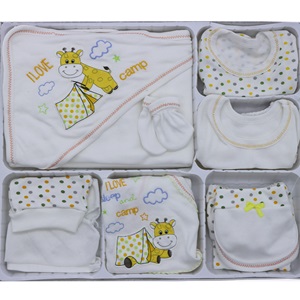 Hopipop 310 I love Camp Zürafa Nakış 11 Parça Zıbın Seti 0-3 Ay