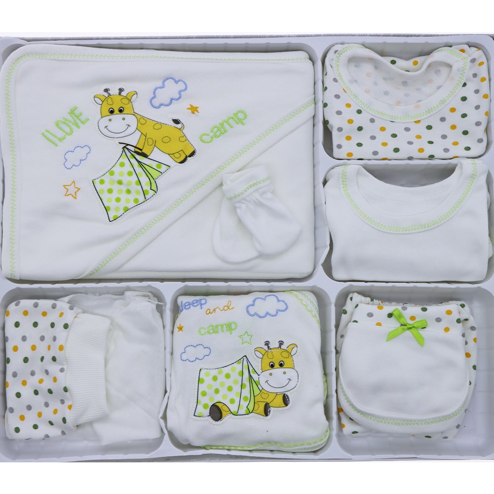 Hopipop 310 I love Camp Zürafa Nakış 11 Parça Zıbın Seti 0-3 Ay