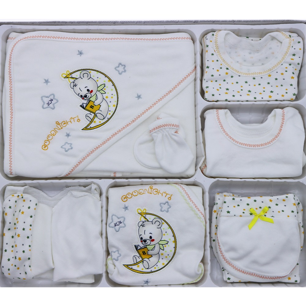 Hopipop 310 Good Night Ayılı Nakış 11 Parça Zıbın Seti 0-3 Ay