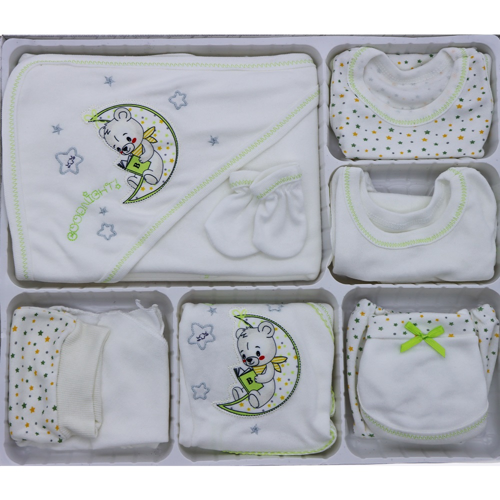 Hopipop 310 Good Night Ayılı Nakış 11 Parça Zıbın Seti 0-3 Ay