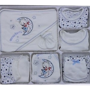 Hopipop 310 Good Night Ayılı Nakış 11 Parça Zıbın Seti 0-3 Ay