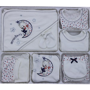 Hopipop 310 Good Night Ayılı Nakış 11 Parça Zıbın Seti 0-3 Ay