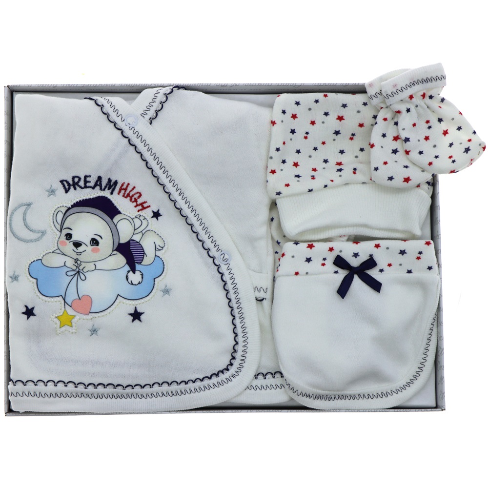 Hopipop 305 Dream Hıgh Ayılı 5 Parça Zıbın Seti 0-3 Ay