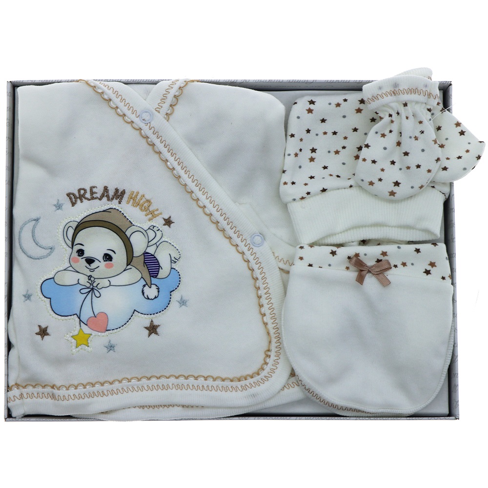 Hopipop 305 Dream Hıgh Ayılı 5 Parça Zıbın Seti 0-3 Ay