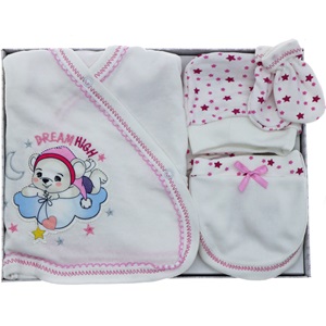 Hopipop 305 Dream Hıgh Ayılı 5 Parça Zıbın Seti 0-3 Ay