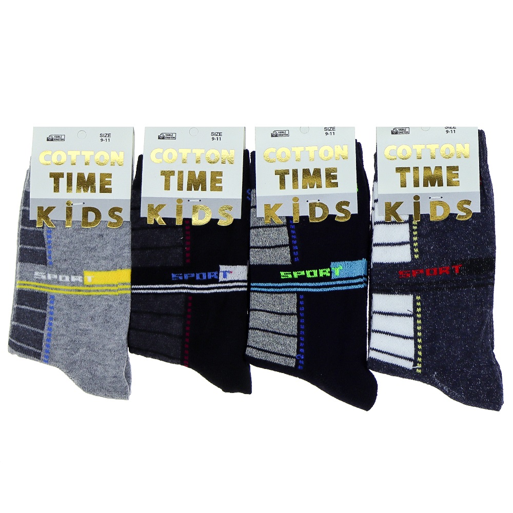Cotton Tıme Kıds 3544 Erkek Çocuk Soket Çorap - Karışık Renk - 7-9 YAŞ