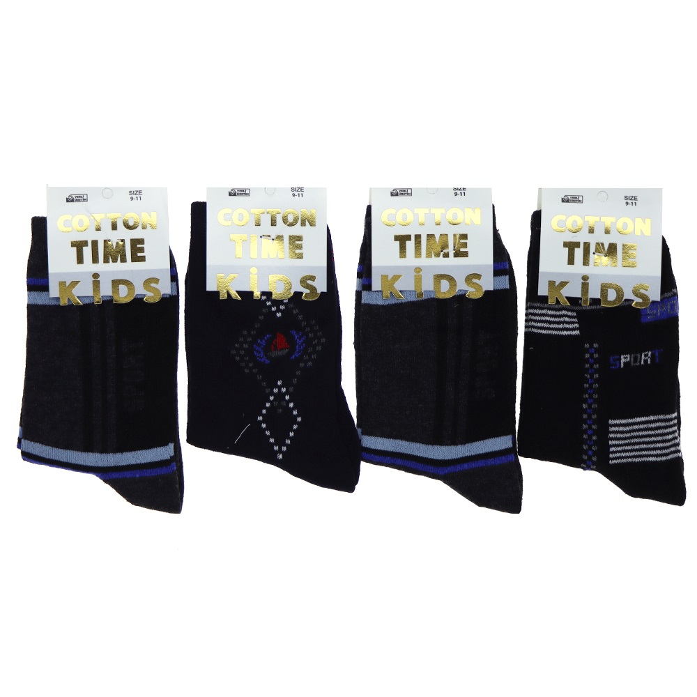 Cotton Tıme Kıds 3544 Erkek Çocuk Soket Çorap - Karışık Renk - 7-9 YAŞ