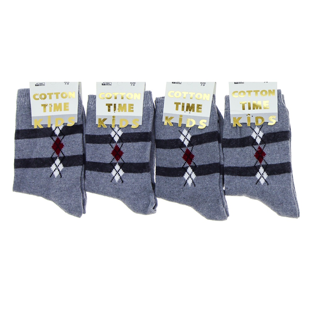 Cotton Tıme Kıds 3544 Erkek Çocuk Soket Çorap - Karışık Renk - 7-9 YAŞ
