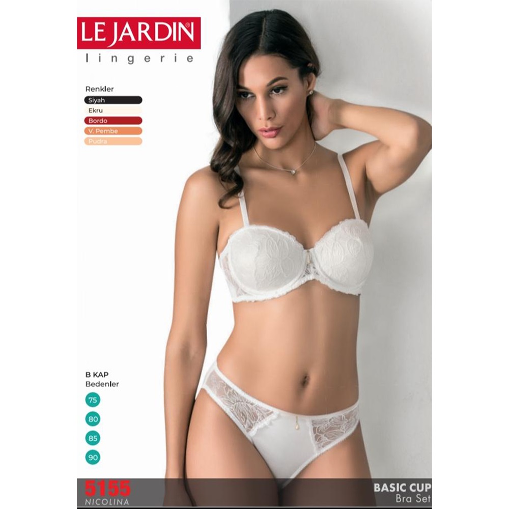 Le Jardin 5155 Basic Sütyen Takım - Siyah - 80