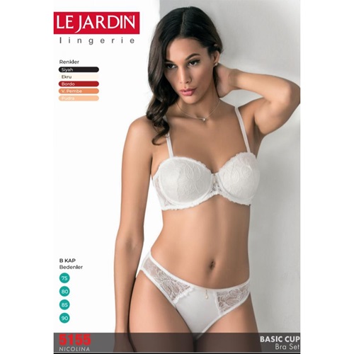 Le Jardin 5155 Basic Sütyen Takım - Siyah - 80